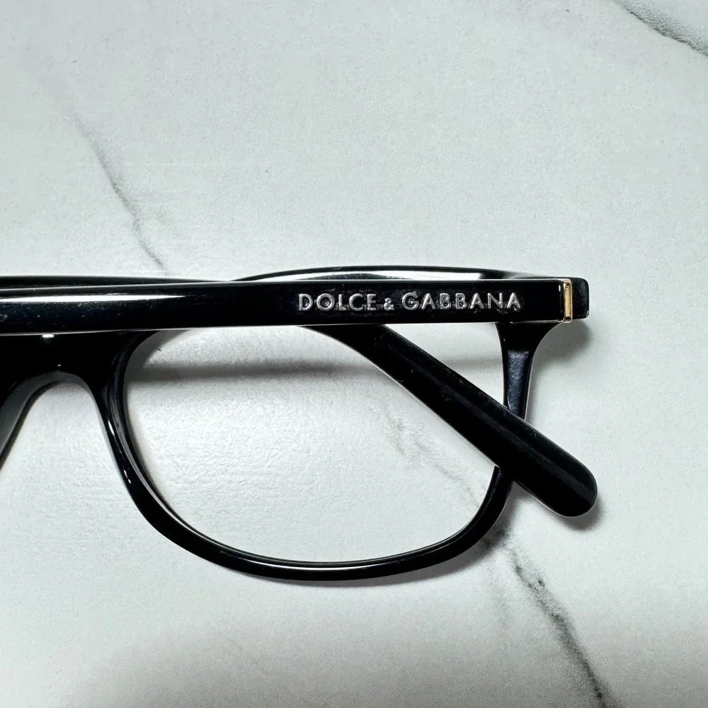 Dolce & Gabbana DG 3222 501 Black Gold Rectangular Eyeglass Frames 52-15-140